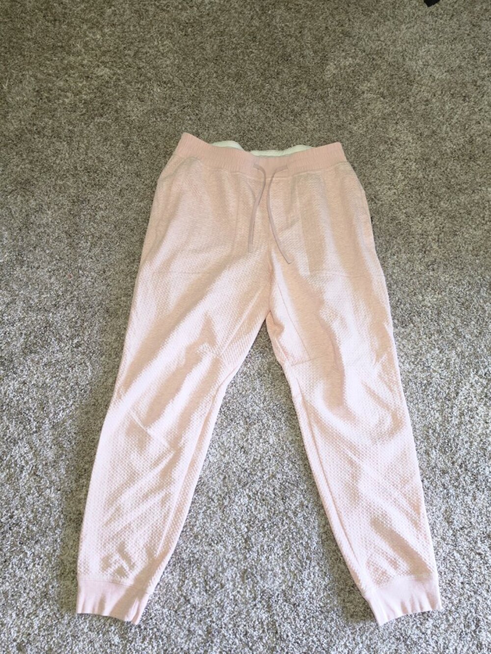 Lululemon At Ease Jogger Textured Double-Knit Sweatpants Light Pink Men's Size L
